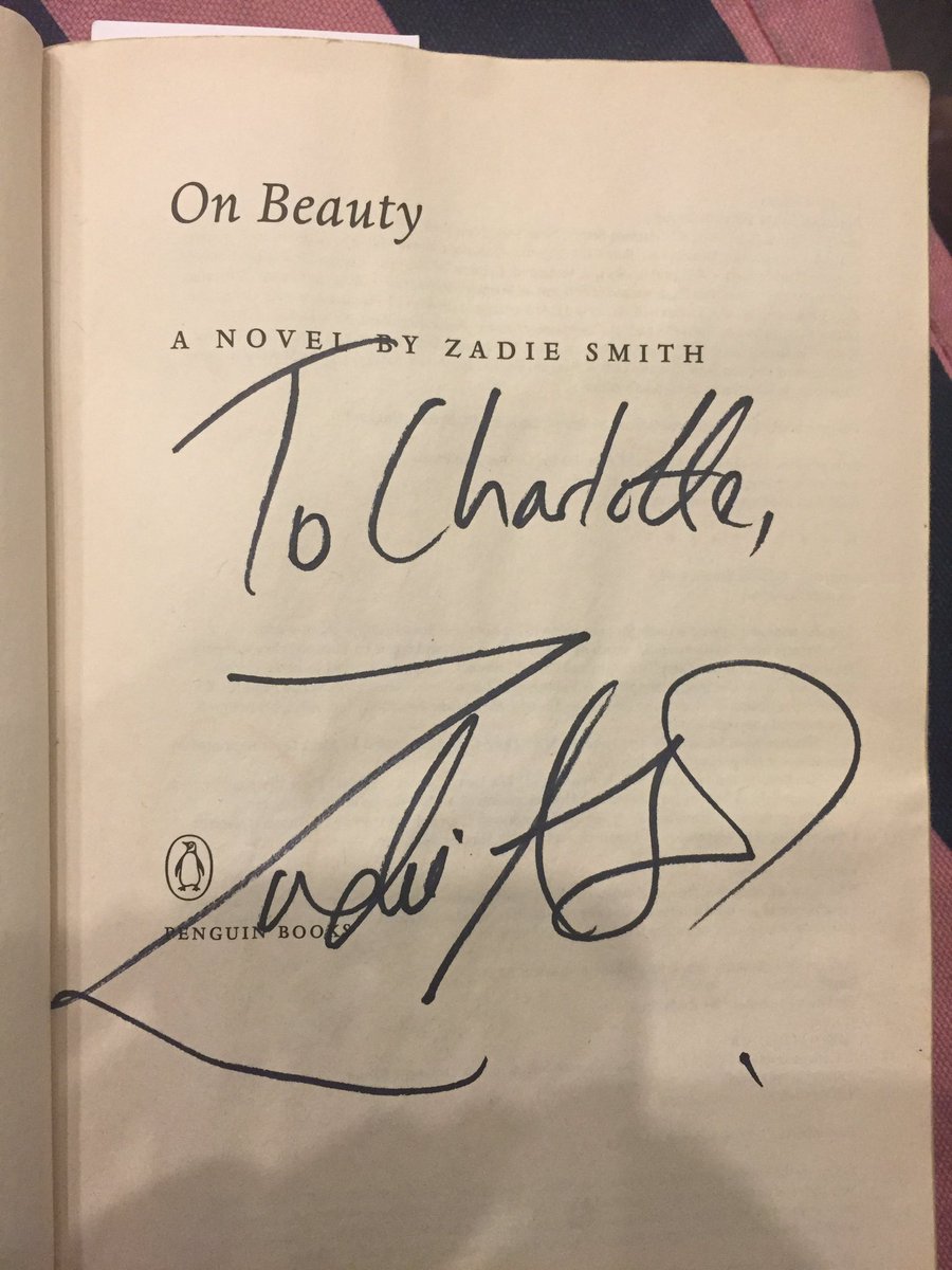 cscott21st's tweet photo. @21stCenturyLit saw Zadie Smith read, she talked about whether an author can escape their own background while writing fiction #21lit https://t.co/MBPXpUESWm