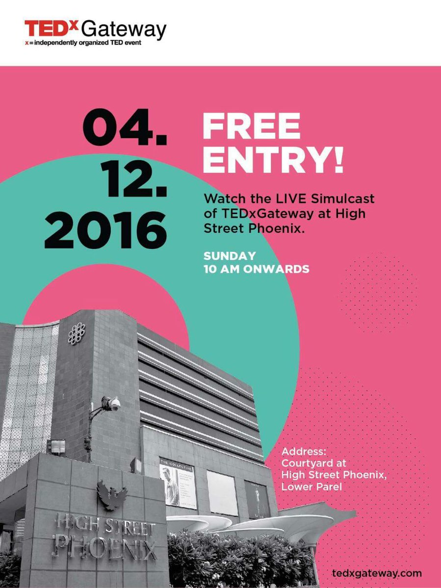 Miss_Dyna_Mite's tweet photo. With 1200+ sign-ups of @TEDxGateway at BSE,now partnered with Palladium Social &amp; High Street Phoenix
Join l Watch l Tweet using #TEDxGateway https://t.co/CoeWZiNloY