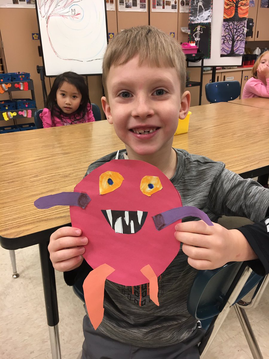 ArtRmBzzz's tweet photo. Proud smile when he told me he made another one "just for me". This Kinder #ShapeMonster has loads of personality! @mrsnesvig @bcpavek https://t.co/m3aD8jp70b