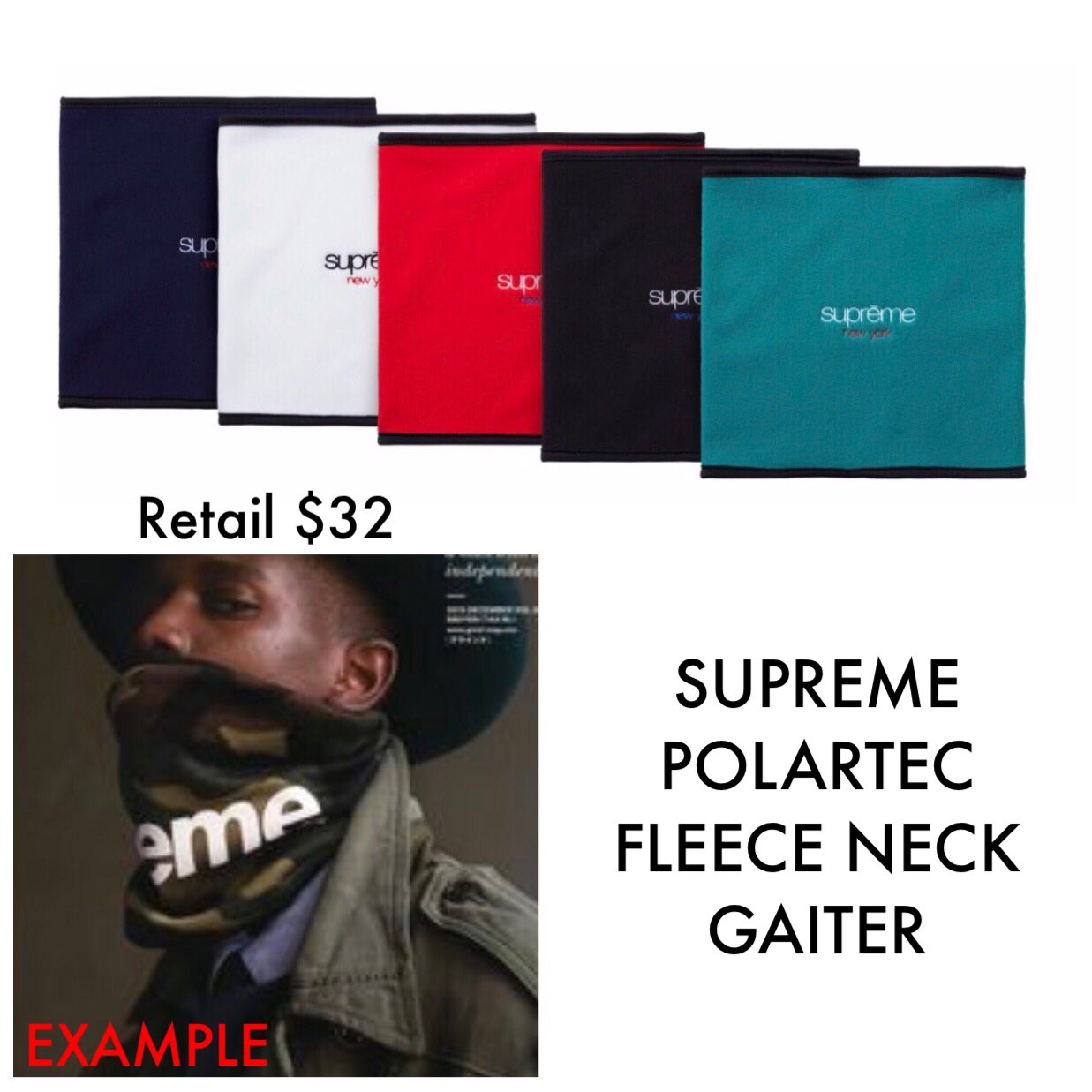 小物 Supreme 16FW Polartec Fleece Neck Gaiter DropsByJay on X: 