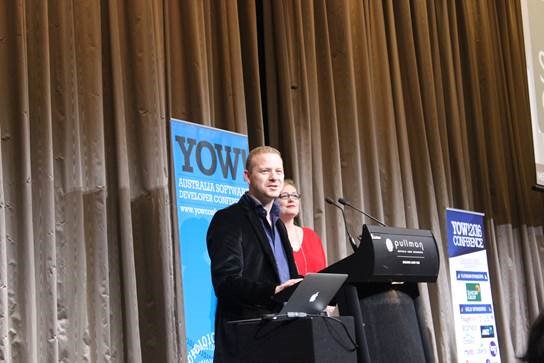 Did you see <a href="/SuncorpGroup/">Suncorp News</a>’s Joshua Melville presenting @Yow_oz ? If not, visit our booth and ask what #Suncorp is doing with technology.
