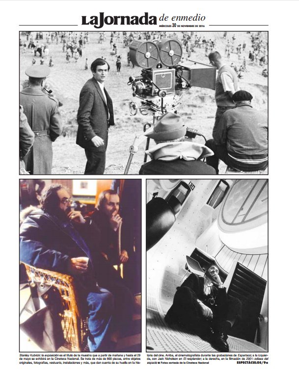 lajornadaonline's tweet photo. Hoy en @LaJornada de enmedio: Muestra sobre @StanleyKubrick en la @CinetecaMexico desde mañana y hasta el 29 de mayo https://t.co/OEKl0nLetw https://t.co/HmNEwMNRo0