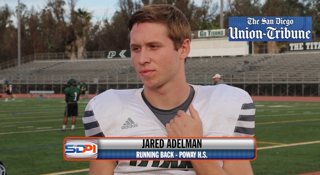 SDPrepInsider's tweet photo. #SDPI5Qs Jared Adelman @adelman_jared @PowayFootball running back 
"Each week, we try to get better."
#SDPILiveTweet https://t.co/xKS9lox0bL