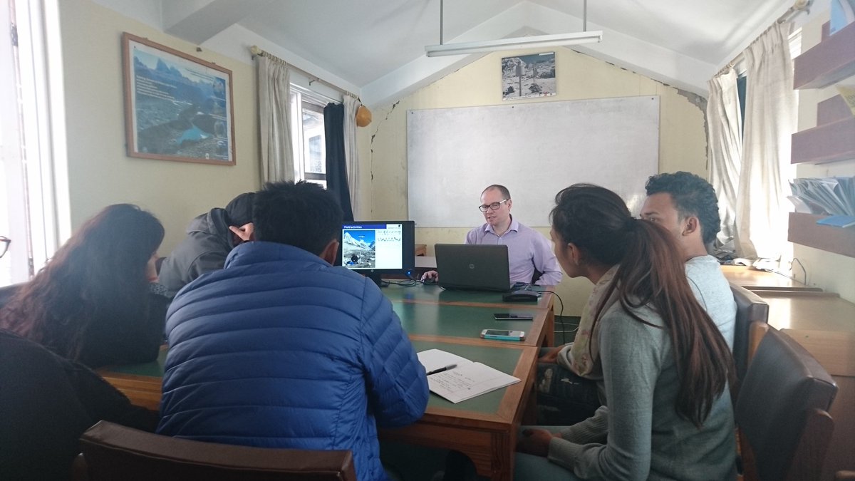 Miles_of_Ice's tweet photo. Talk on #debris covered #glaciers by @DuncanQuincey at Kathmandu Uni. Great turnout of wonderful students! Lots of promise 4 #Nepaliscience https://t.co/gAfdyUnkHa