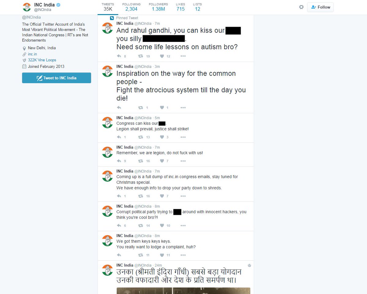 EconomicTimes's tweet photo. .@INCIndia twitter account hacked https://t.co/zcsXlPmc8s https://t.co/ck8CP4H2gw