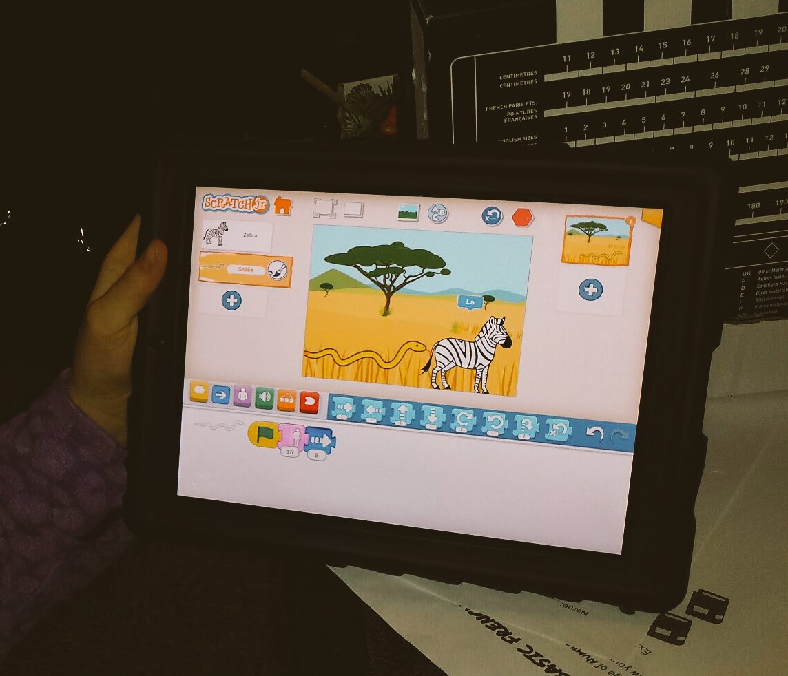 Mrs_A_Pimentel's tweet photo. #walnutcode keeps coding! @jacobsmain at @JKEschool is wandering into @ScratchJr with habitats! https://t.co/O13TzDObZV