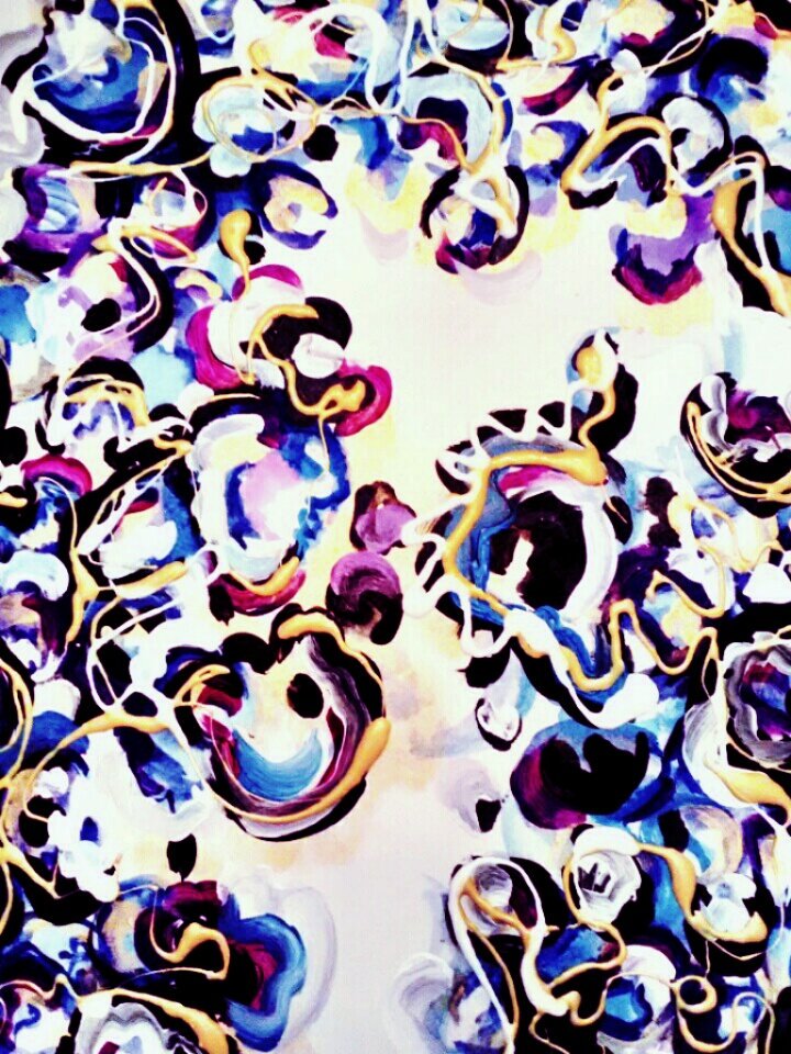 KATTEMPLETON's tweet image. The process of Playing with texture. Watercolor and acrylic. #abstractpainting #art #curves #abstract #painting #design