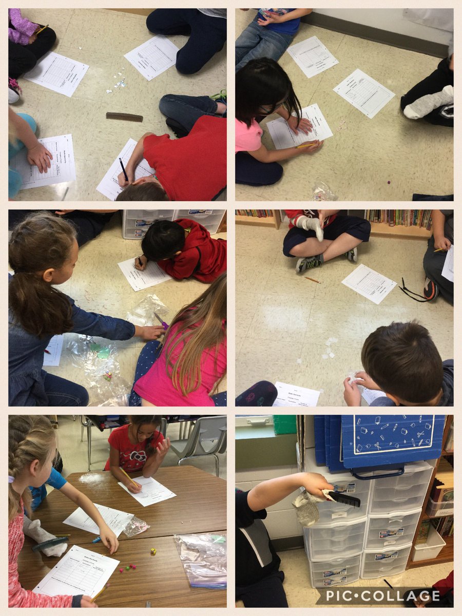 MichaelBourget's tweet photo. Can we create enough static to pick up different materials? #hsdwes @WoodlawnHSD Scientists documenting their experiments. https://t.co/BRnFvSPD1b