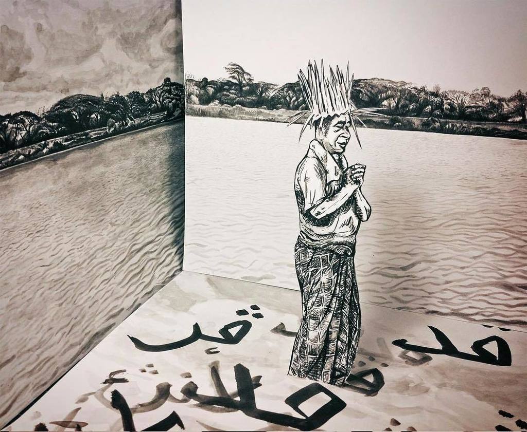 designarkib's tweet photo. "The voice of god is (incorporated) Goverment" artwork by Poodien. #BebasOA #GuaMusang https://t.co/hjfBBkF6wp
