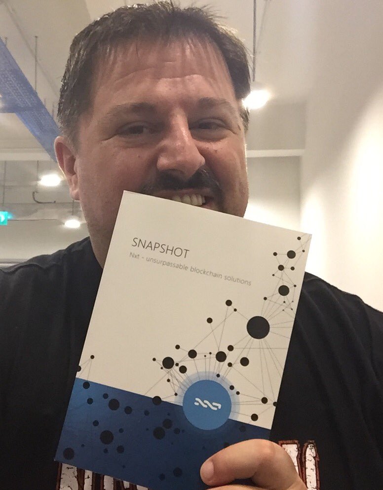 OTDocs's tweet photo. Guess who has a few copies of #Snapshot, the book about $Nxt? @capodieci does! #Blockchain #cryptocurrency #book #historyinthemaking #Ardor https://t.co/A8GLWLt8dC