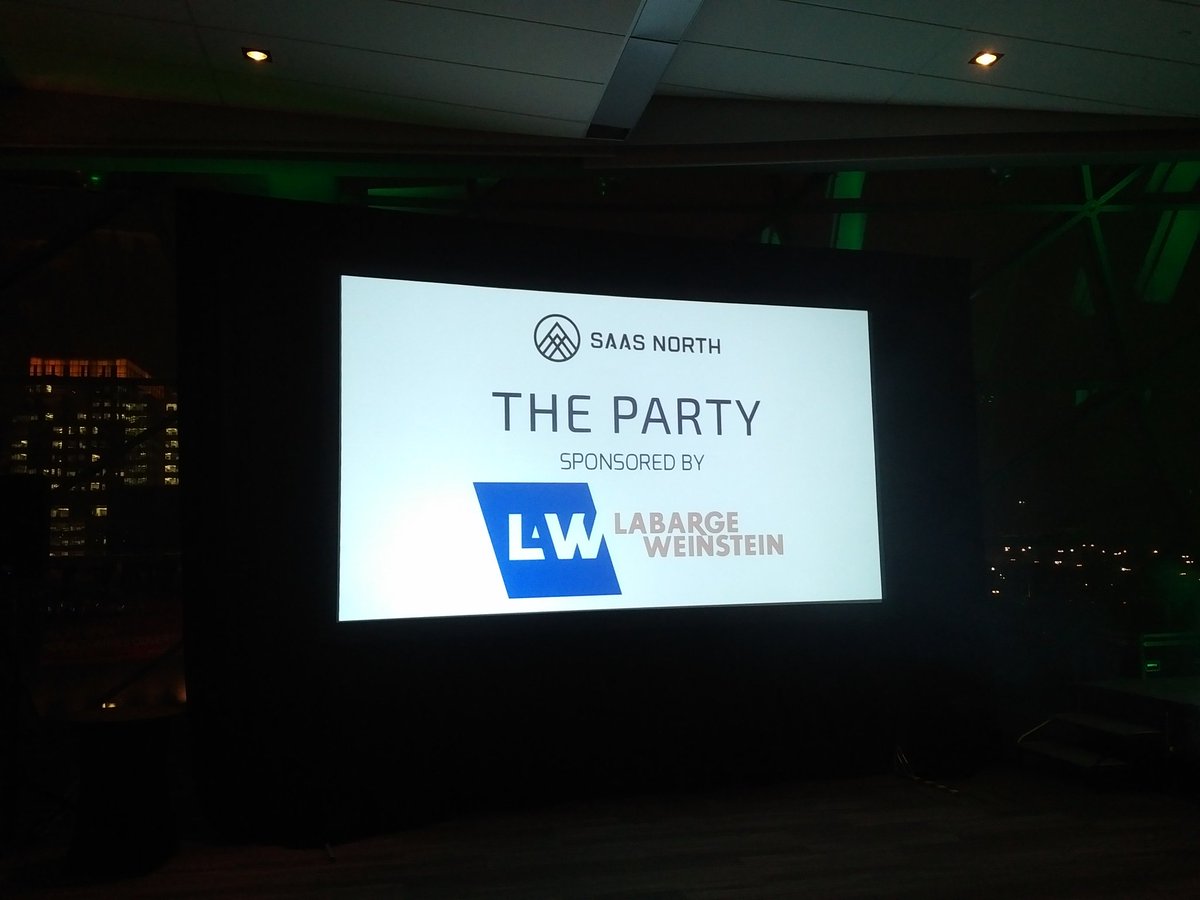 ShaneAMcLean's tweet photo. Great time at the @SaaSNorth party tonight! They had LaBarge Weinstein branded napkins! We don't even have those! #SaaSNorth @LWConnect https://t.co/Vc2YoK3OkV