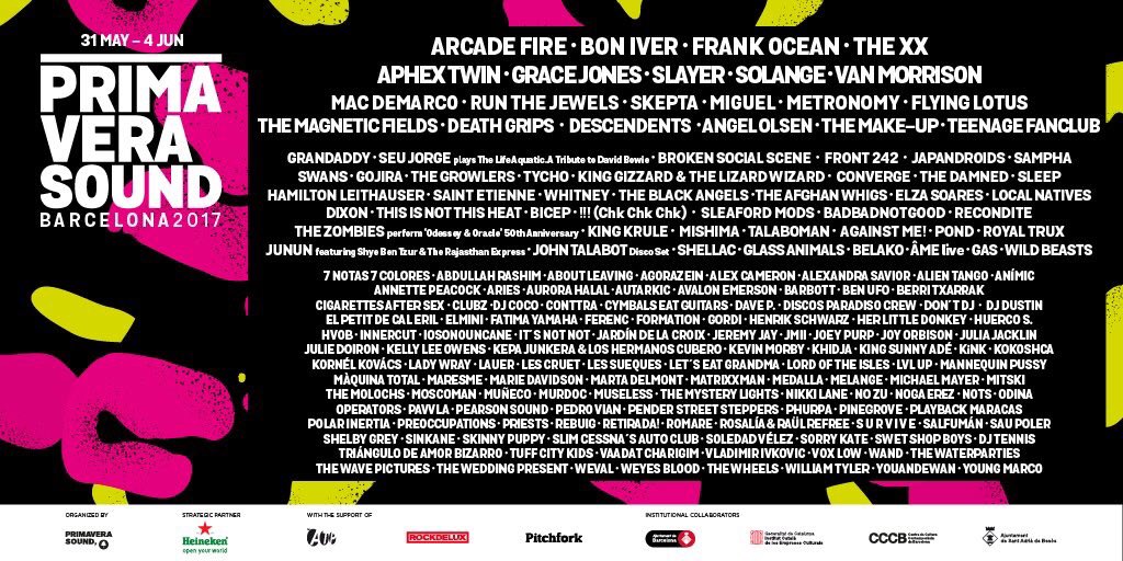 Del 31/05 al 04/06 del 2017: <a href="/Primavera_Sound/">Primavera Sound</a>