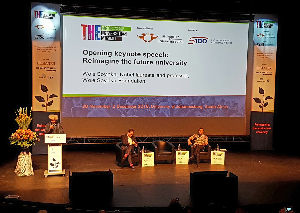 Listening to Nobel Laureate Prof Wole Soyinka on the future university #THEBRICS