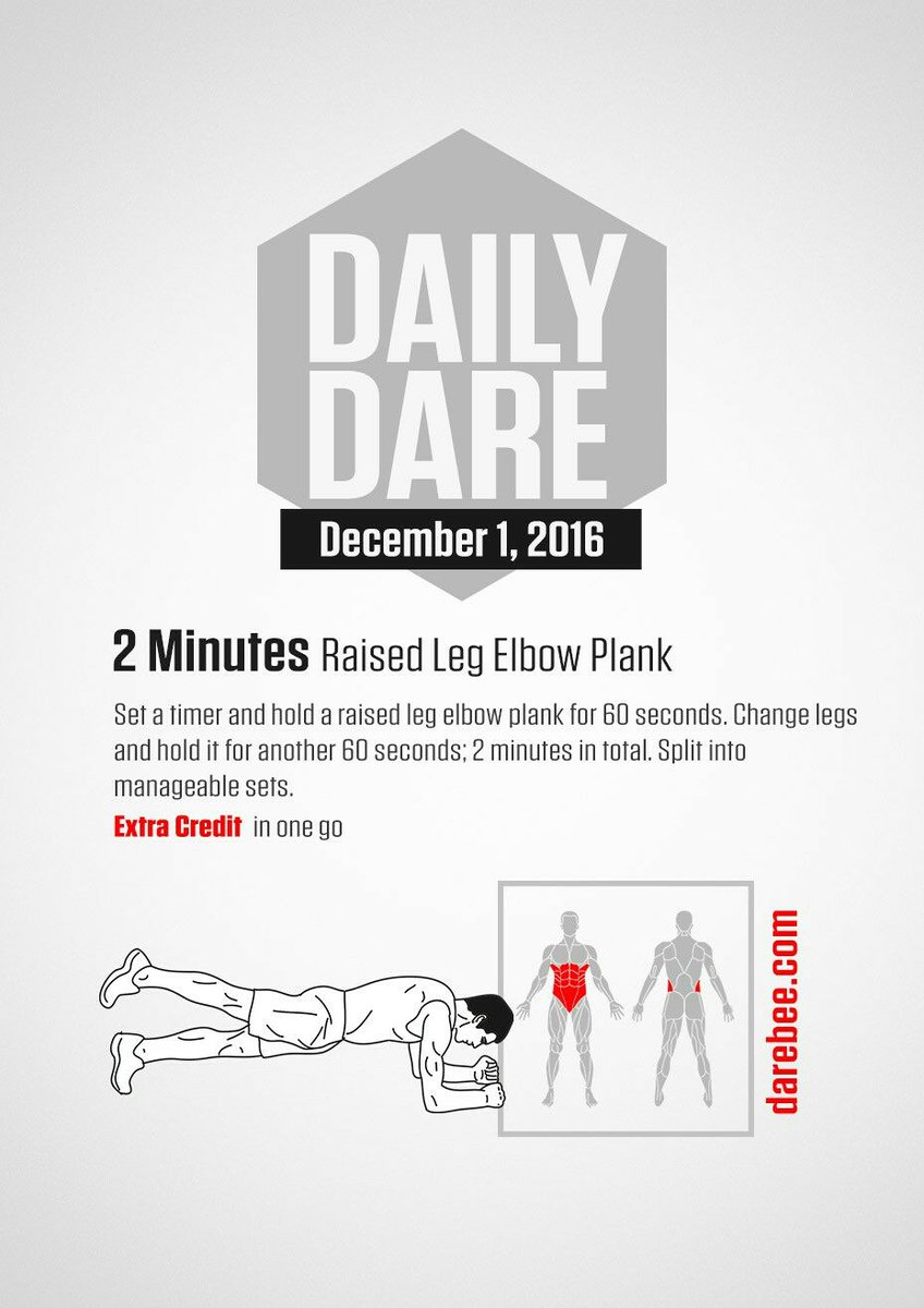 darebees's tweet photo. Daily Dare [December 1] 2 Minutes Raised Leg Elbow Plank
https://t.co/wzaCckPb92
#darebee #dailydare #fitness https://t.co/w3cs00ZCEy