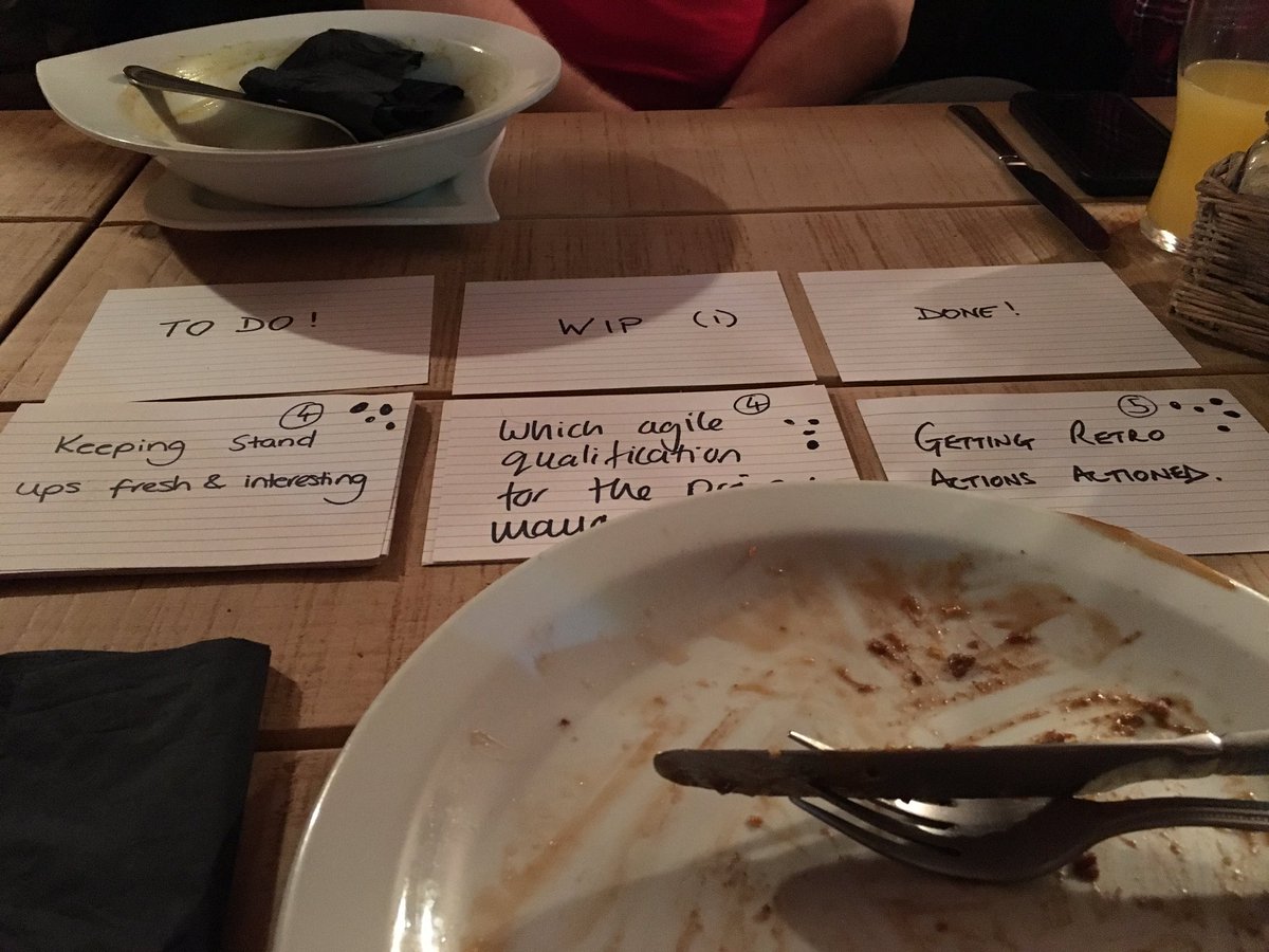 AgileKent's tweet photo. Great Lean 'Pub Food' last night. Got some great material for future meet ups as well. See you in the New Year https://t.co/k1o7QC7qAL