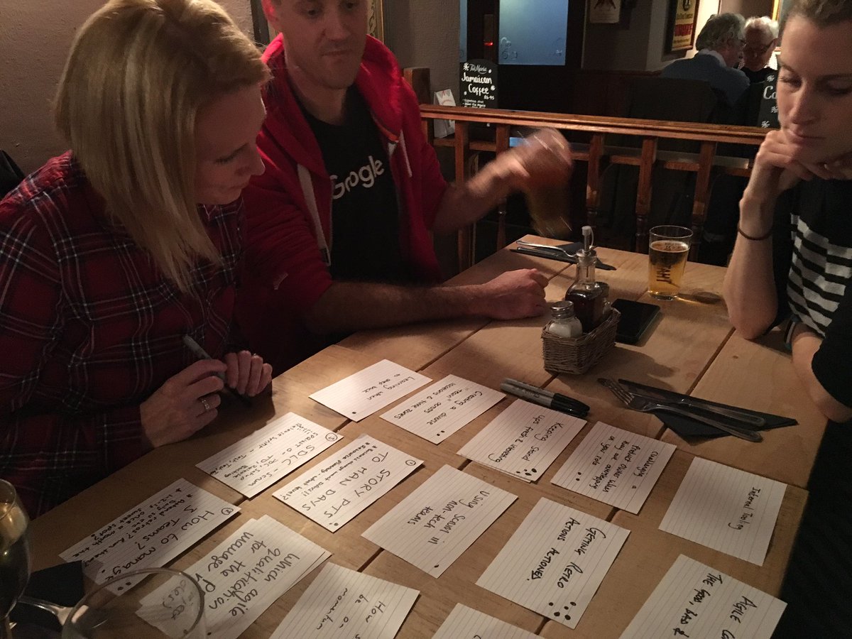 AgileKent's tweet photo. Great Lean 'Pub Food' last night. Got some great material for future meet ups as well. See you in the New Year https://t.co/k1o7QC7qAL