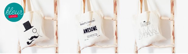 Bij @KleurDesign zijn katoenen tasjes alles behalve saai! Nieuwsgierig? Ze hebben nog veel meer leuks!
