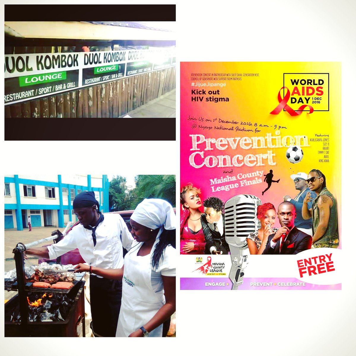 duol_kombok's tweet photo. On location... At Nyayo Stadium.
WORLD AIDS DAY 2016 CONCERT
Karibu
#JijueJipange
#KickOutHIVStigma
@NACC_Kenya @Mospecial @FlowmastersKen https://t.co/zULPCI9xtI