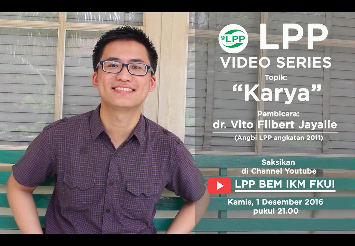 LPP mempersembahkan “LPP Video Series”, menghadirkan pembicara inspiratif di bidang ilmiah. Saksikan video kami mulai hari ini pukul 21.00.