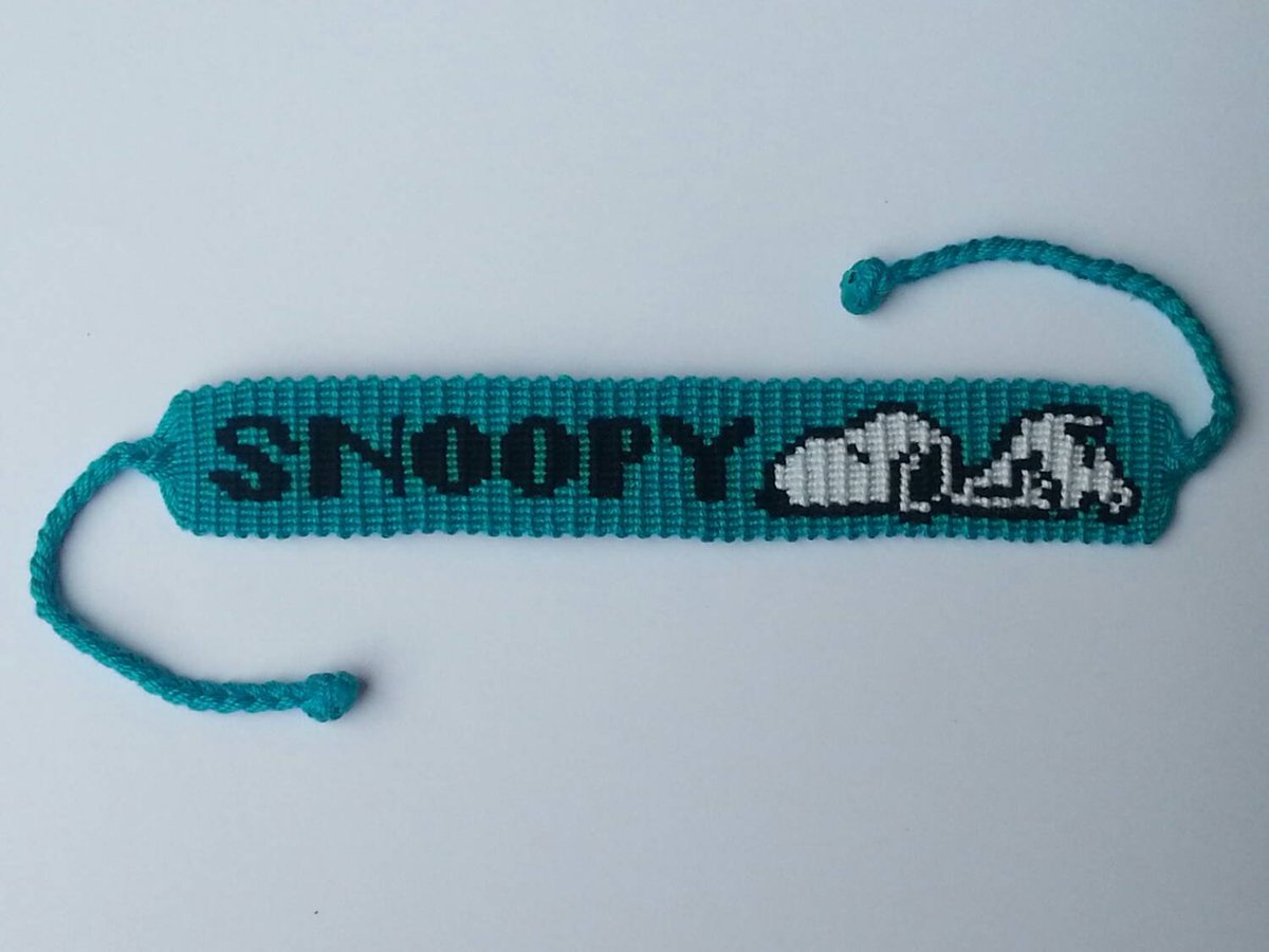 JahSans's tweet photo. Snoopy friendship bracelet. https://t.co/KkIhQYpZS5 #MyNewTag #JahSansAccessories #KnottedBracelets https://t.co/dn7KTGw5Zb