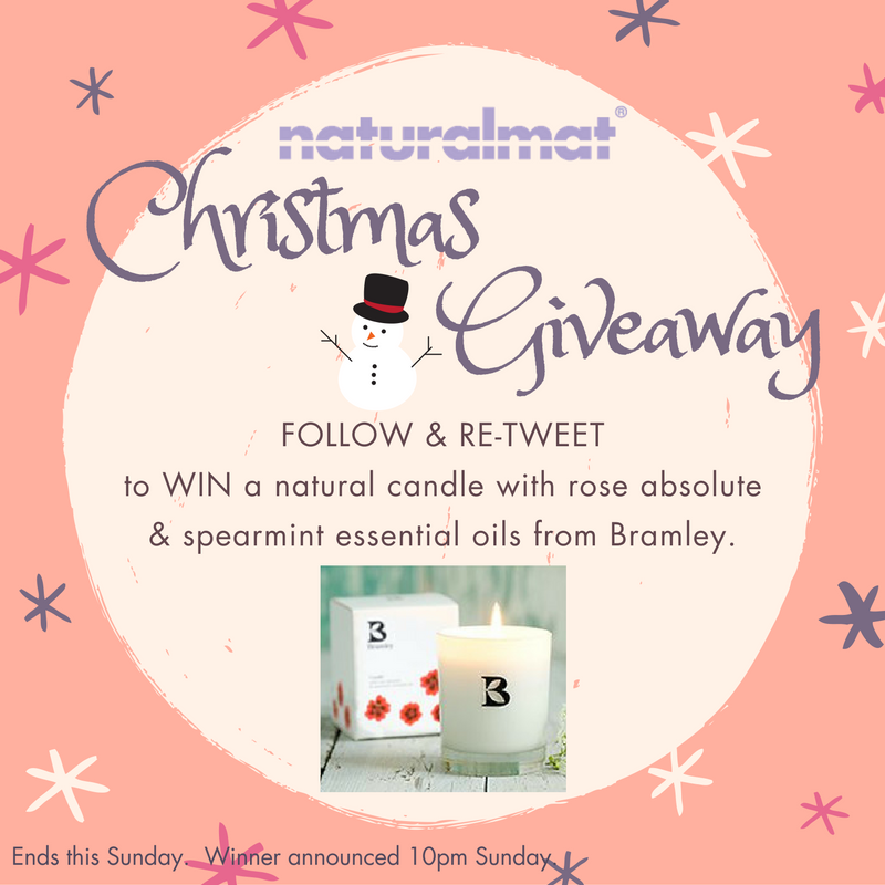 Naturalmat's tweet photo. **CHRISTMAS GIVEAWAYS** throughout December! F&amp;RT to WIN a gorgeous @BramleyBathBody natural candle. #win #giveaway https://t.co/Ygzc8ALNwt https://t.co/PfiaCyyBUQ
