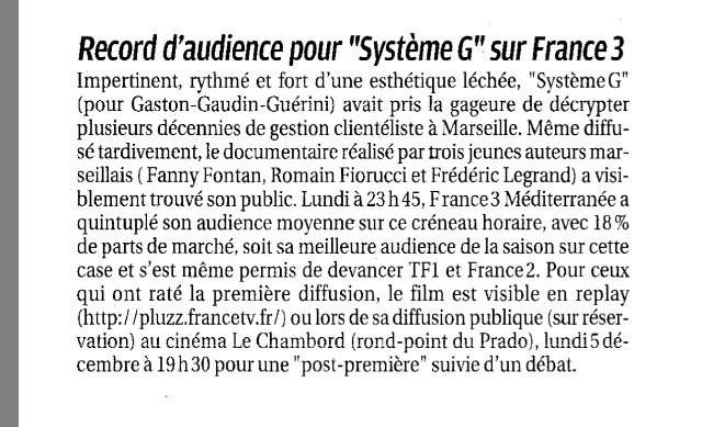 Bravo aux réalisateurs et producteurs ! @LPMarseille <a href="/France3Provence/">France 3 Provence</a>