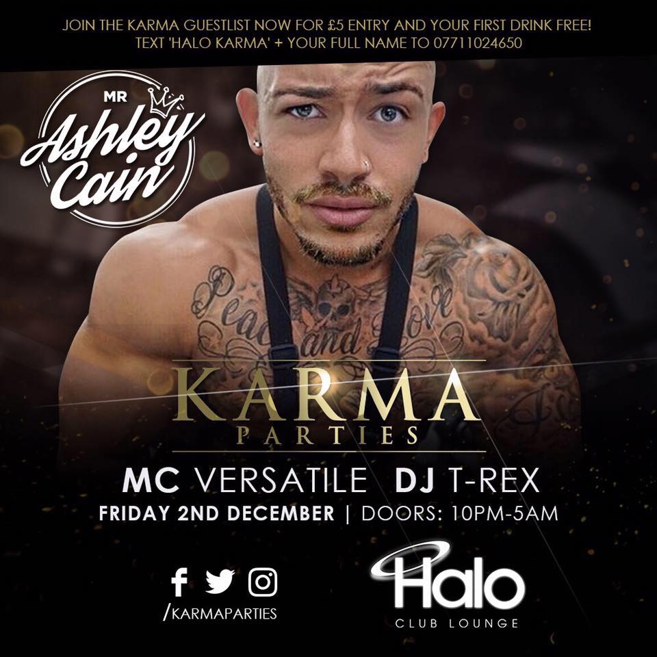HaloClubLounge's tweet photo. @MrAshleyCain looking forward to your @KarmaParties debut on Friday night @HaloClubLounge  Gonna be special #keepitinyourpantsthistime lol https://t.co/wrfW9Us5Wi