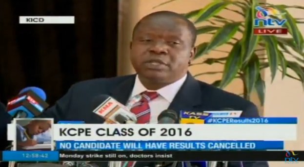 Matiang'i: From next year we will be paying examination fees for all our candidates  #KCPEResults2016
