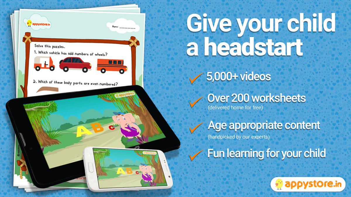 AppyStore's tweet photo. #AppyStore, India's 1st comprehensive fun #learning #app for #kids upto  8years of age. Click to read:  https://t.co/ZJ9S7cLglQ https://t.co/DIm8LGQeyy