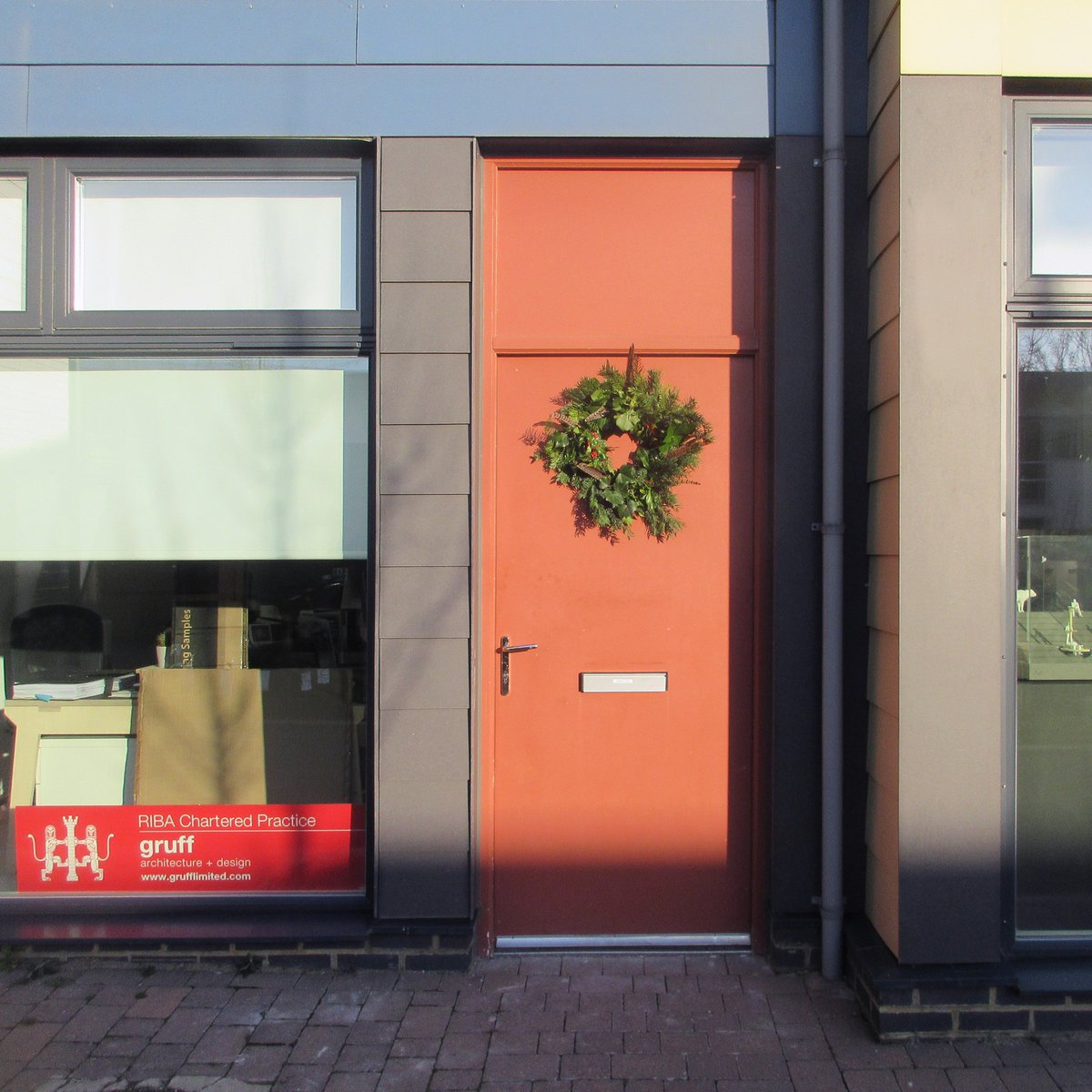 gruffarchitects's tweet photo. The first of our #25DoorsofChristmas is our very own #Gruff office door, dressed with a #Christmas #wreath. #feelingChristmassy https://t.co/n0xmtSnGxs