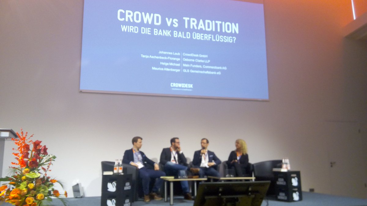 MarthaBissmann's tweet image. Banks won't disappear due to #Crowdfunding , it will more likey be two matching funding systems. #CrowdDialog #IHK München