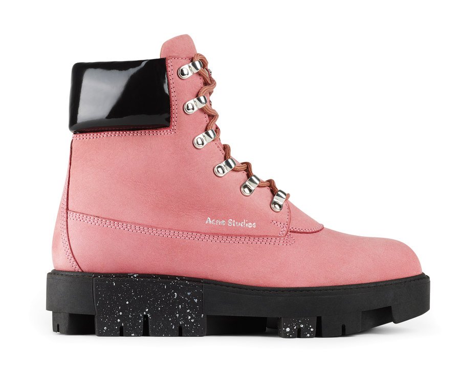 Gone glamping in cotton-candy pink. #boots <a href="/acnestudios/">Acne Studios</a> bit.ly/2gETSLy