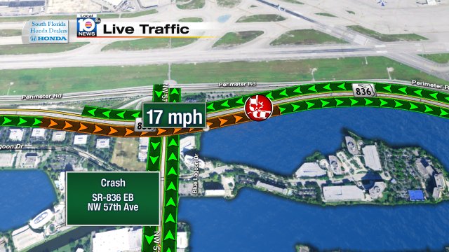 Bad accident on SR-836 EB at NW 57th Ave #traffic https://t.co/fn0KiQLrYL