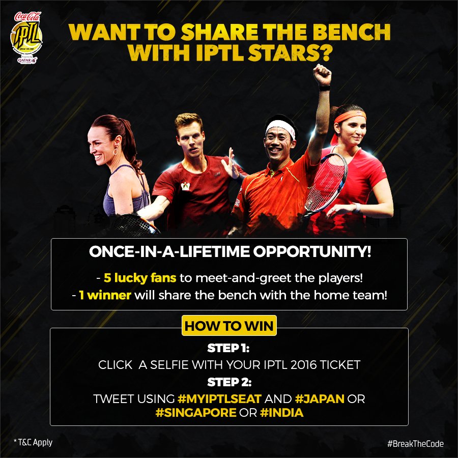 iptl's tweet photo. Have you sent entries for #MyIPTLSeat yet?
JAPAN: https://t.co/YE1wOuZinz
SINGAPORE: https://t.co/I9B0Hb8VwZ
INDIA: https://t.co/Qq1LPXDplE https://t.co/NxMJweMFZK