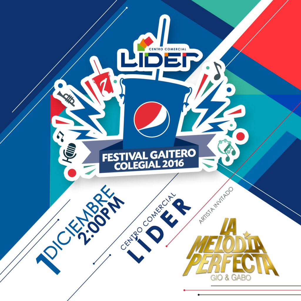 CCLIDER's tweet photo. Hoy #1Dic es la cita con la música, el sabor, 8 colegios y la @MelodiaPerfect en el #FestivalGaiteroColegial2016 @PepsiVEN 
¡Te esperamos! https://t.co/jMDxtlaqO0
