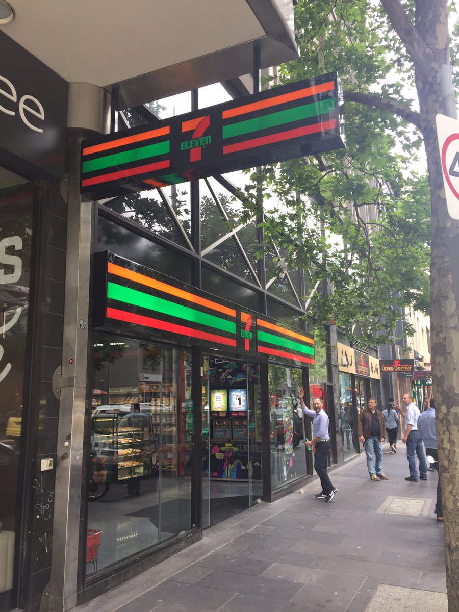 DPTScottR's tweet photo. @7ElevenAus - Like the layout and signage on the King Street Melbourne Store!! https://t.co/QPb3gNqYFc