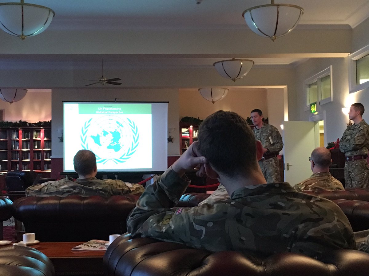 Quality, well researched presentation on UN Peacekeeping from our officers today. Set out context and intention @Commander8X @Proud_Sappers