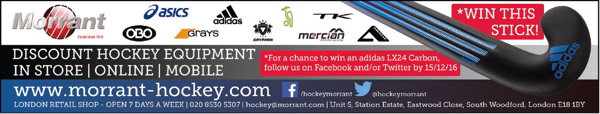 hockeymorrant's tweet photo. @adidas_Hockey fans have a chance to win a #LX24 carbon. Follow @hockeymorrant on FB or twitter by 15.12.16 to enter https://t.co/jjBCuvItNB https://t.co/iBEAUmknHb