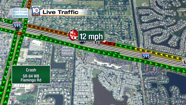 Crash on SR-84 WB approaching Flamingo Rd #traffic https://t.co/36edWquYG7