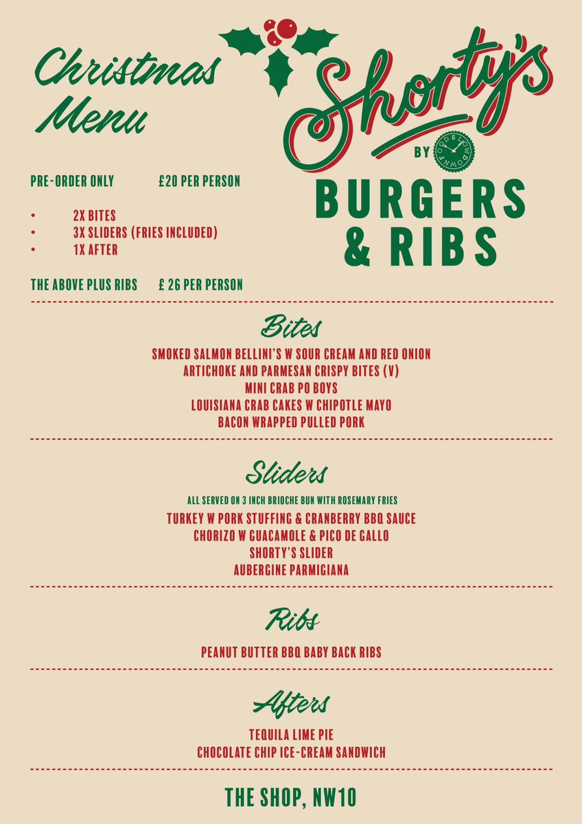 We have a festive set menu, Pre book only so get in touch and book your Christmas cocktail party. <a href="/LondonPopups/">LondonPopups</a> <a href="/RiseGuide/">Rise Guide</a> <a href="/SlowDownFood/">Slow Down Food</a>