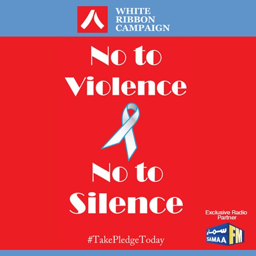 MeraFMofficial's tweet photo. Say no to violence against women!
#IPledgeToday #TakePledgeToday #WhiteRibbonCampaign https://t.co/K1ZMqeJBNt