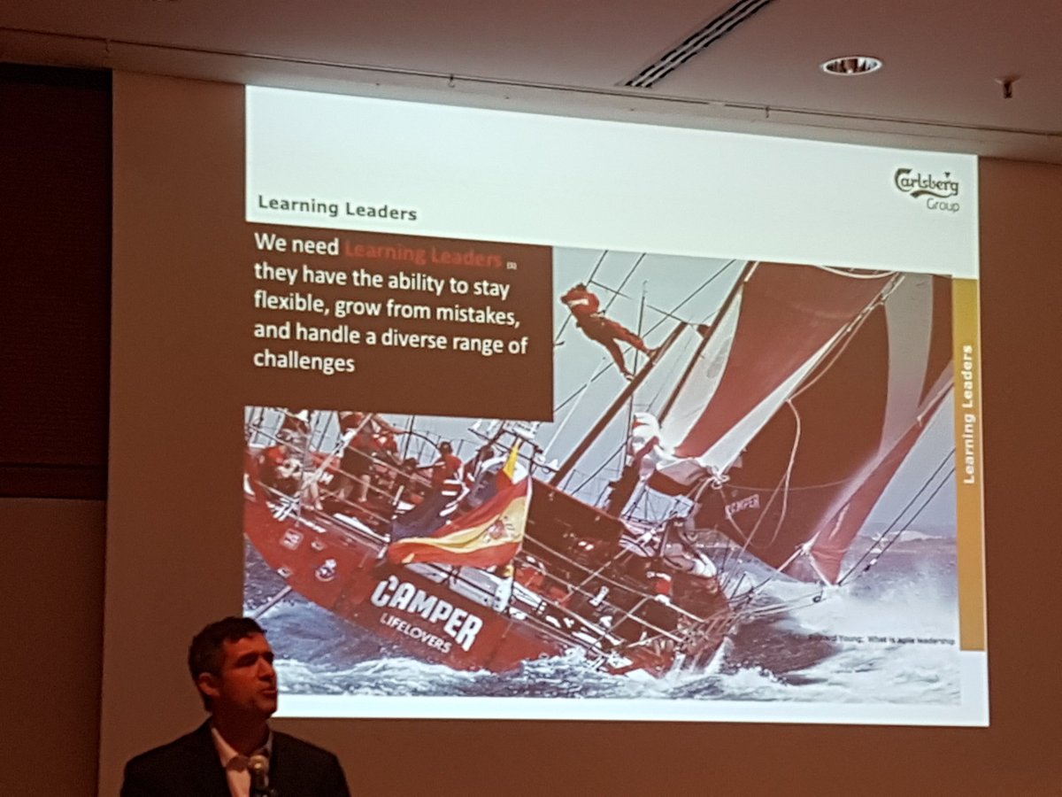 TrainingJournal's tweet photo. Are you a #LearningLeader by this definition? Emphasis from Andre De Wit is on 'growing from mistakes' #oeb16 #businessEduca https://t.co/OkYmobVIi9