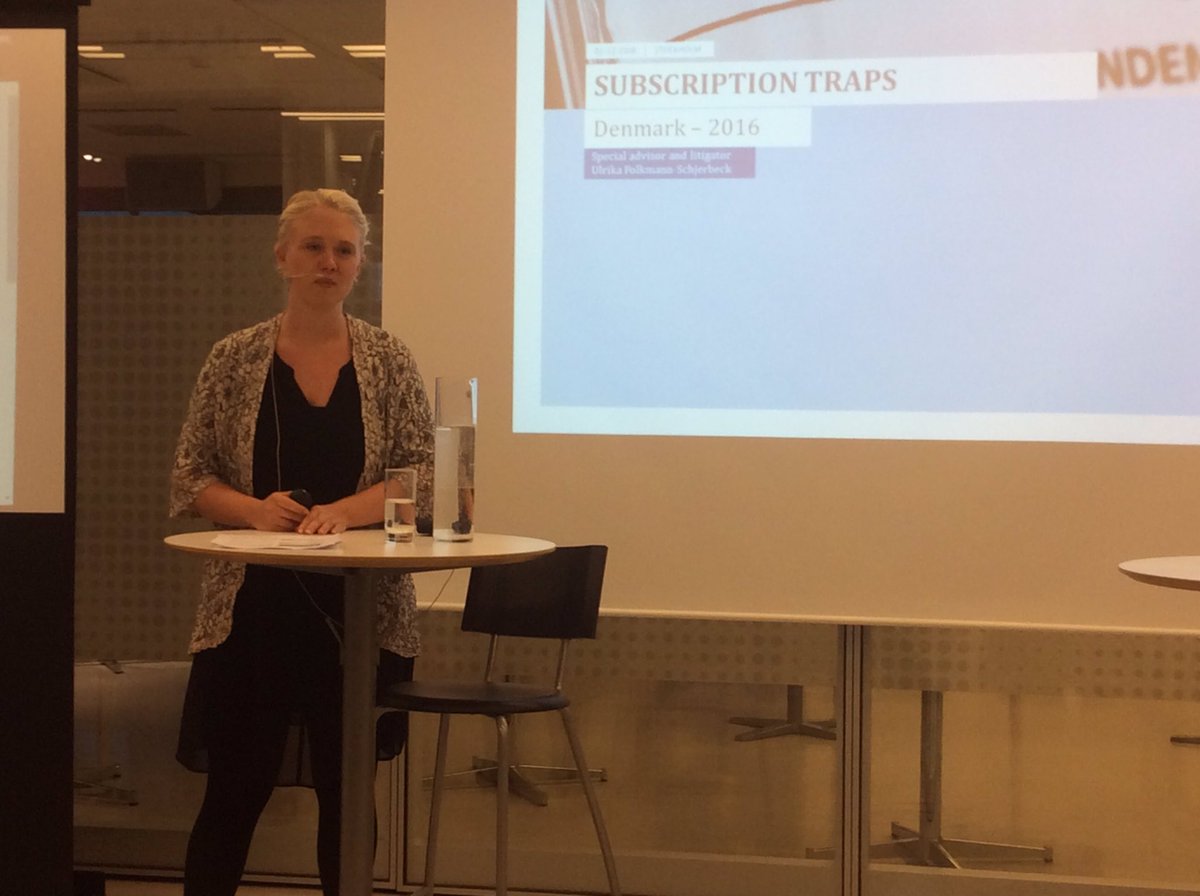 LarsArent's tweet photo. Ulrika fra forbrugerombudsmanden med stærkt indlæg ved nordisk konference om abonnementsfælder i Stockholm for banker og myndigheder m.fl. https://t.co/QIvtF9cTlP