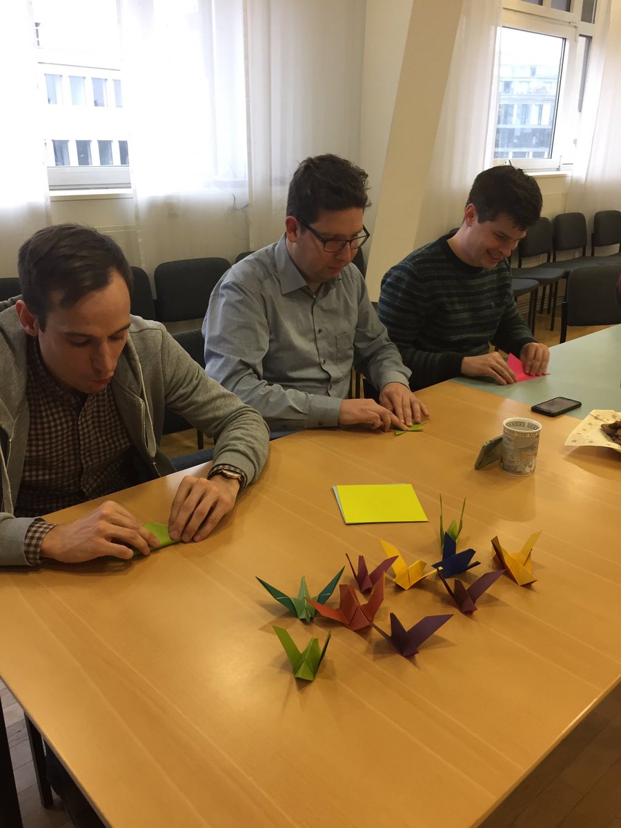 elvira_rosert's tweet photo. Peace researchers at work: mass production of peace pigeons! Yes, seriously! @HSFK_PRIF @marco_fey @crauch76 @maxlesch https://t.co/jgPGq6aJKb