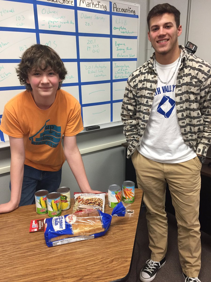 Our thanksgiving meal donation for the Walsh county food pantry #deca #thankful