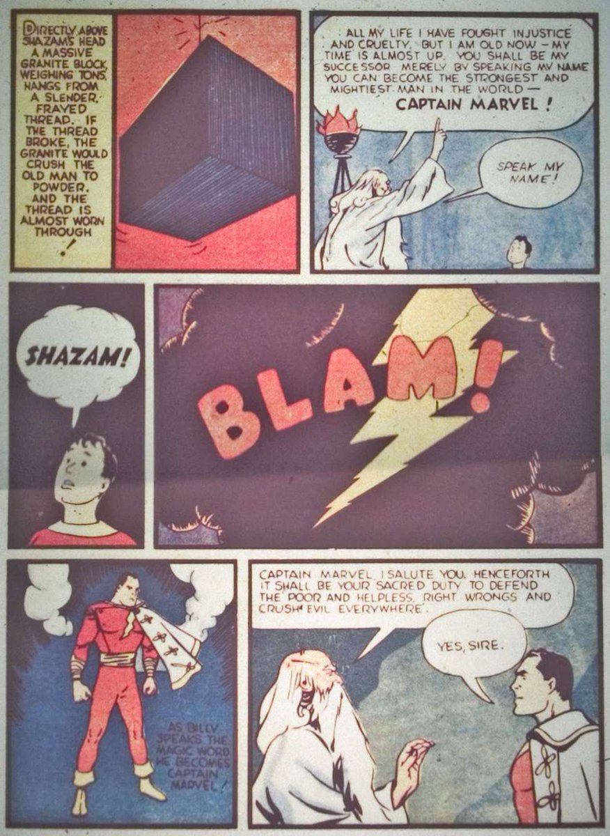Capt_Marvel75's tweet photo. #TBT The first time Billy Batson transformed into #CaptainMarvel! 🌩 https://t.co/zJ00juZzAm