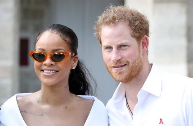 Rihanna and Prince Harry at the Man Aware event in Barbados.