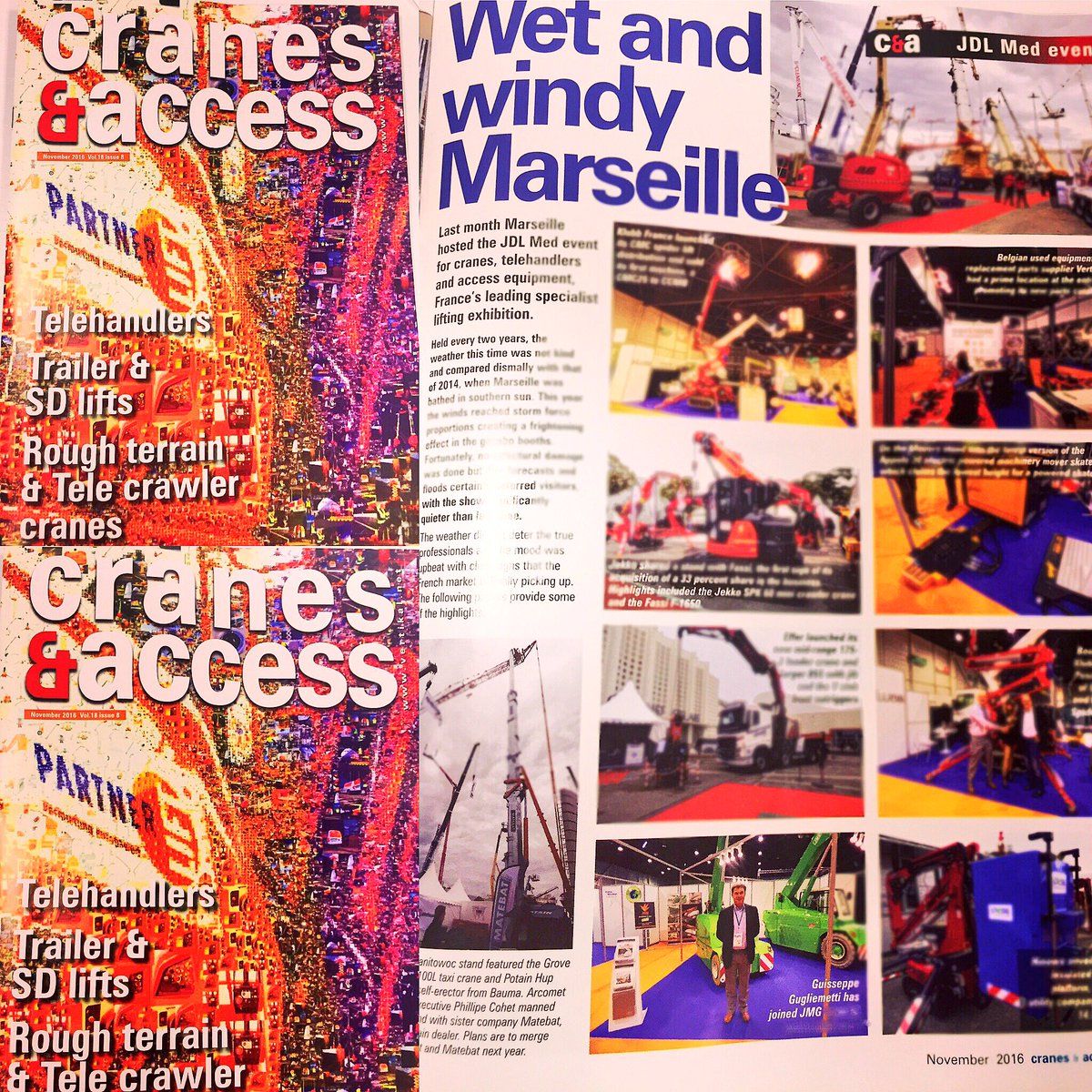 jmgcranes's tweet photo. JMG CRANES on the magazine "cranes&access" for the participation in JDL Fair a Marseille. #movetosolution 🌳🇮🇹 https://t.co/aZ7alxLmXC