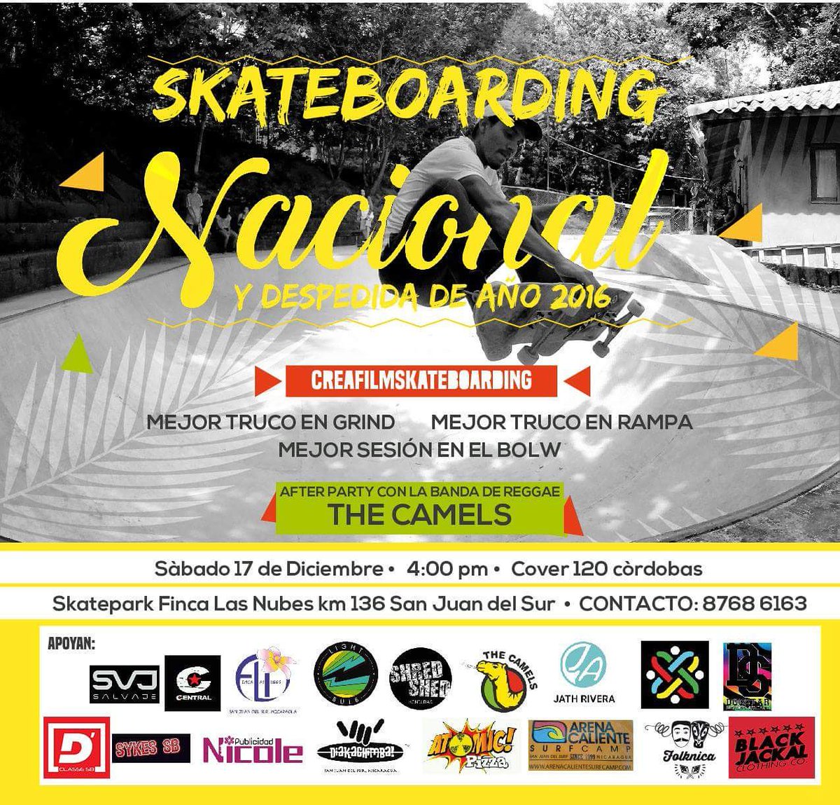 Crea_Films's tweet image. Competencia centroamericana este 17 de diciembre skatepark finca las nubes san juan del sur 4:00pm no te lo pierdas.