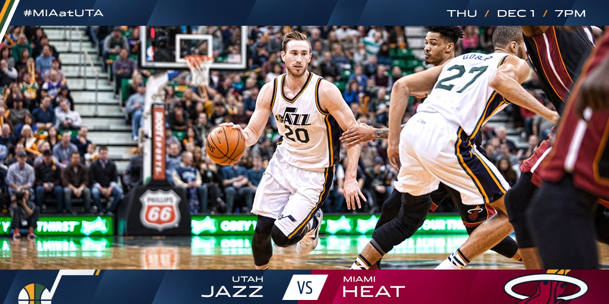 🏀: #MIAatUTA 📺: @ROOTSPORTS_RM 📍: @vivintarena 📻: @1280sports 🎟: bit.ly/2fMG4N3   🕖: 7pm MT #TakeNote https://t.co/3ShCOd53xN